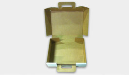 This multi-use box is created using durable corrugated material
