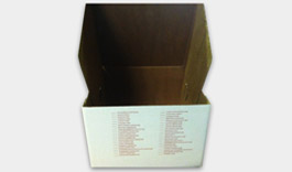 These printed cake boxes included die cutting and scoring