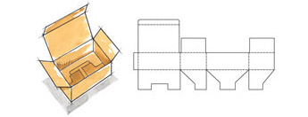 Snap or 1-2-3 Bottom Container with Tuck Top